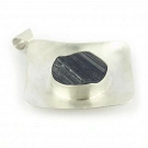 Black Tourmaline and Sterling Silver Pendant
