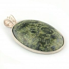 Serpentine and Sterling Silver Pendant