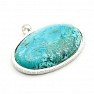 Chrysocolla and Sterling Silver 925 Pendant