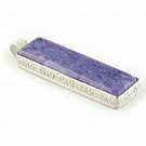 Charoite Pendant set in Sterling Silver rectangular-shaped in purple color and size of 41x13x7 millimeter (1.61x0.51x0.28 inch)