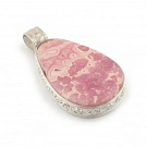 Rhodochrosite and Sterling Silver Pendant