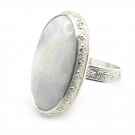Blue Calcite and Sterling Silver Ring