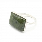 Jade and 925 Silver Ring