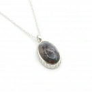 Chain with Pendant Moos Agate and 925 Sterling Silver