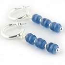 Denim blue Kyanite Hoop Earrings and Sterling Silver 53 millimeter (2.09 inch) length