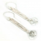 Long Quartz (Rock Crystal) Earrings set in Sterling Silver 925