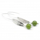 Jade and Sterling Silver 925 Earrings