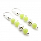 Serpentine and 925 Silver Earrings