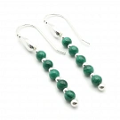 Malachite and 925 Silver Earrings