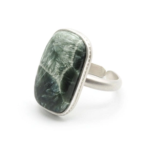 Seraphinite and Sterling Silver 925 Ring