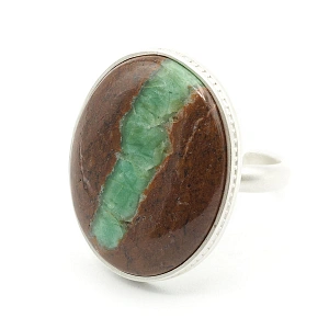 Chrysoprase and Sterling Silver 925 Ring