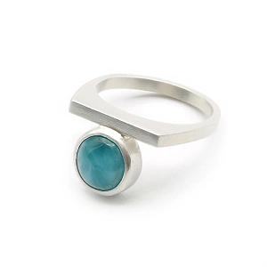 Larimar and 925 Silver Ring