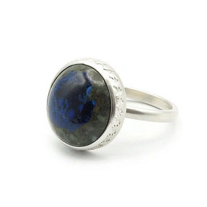 Azurite and 925 Silver Ring