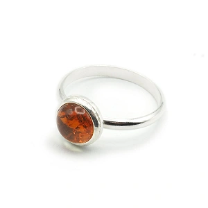 Sterling Silver 925 and Amber Ring