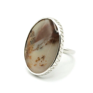 Sterling Silver 925 and Dendritic Agate Ring
