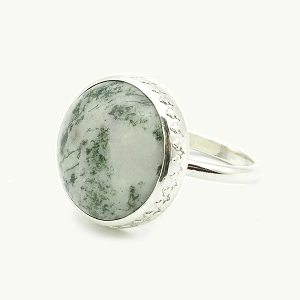 925 Silver and Tree Agate Ring