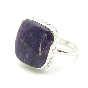 925 Silver and Charoite Ring