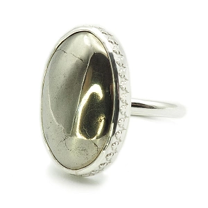 925 Silver and Pyrite Ring