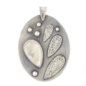 Moonstone and Sterling Silver Pendant