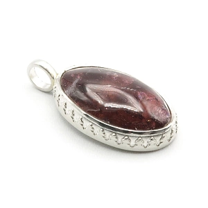 Pink Tourmaline and Sterling Silver 925 Pendant