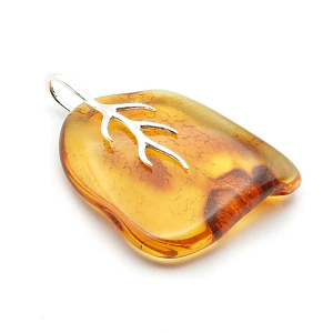Amber and 925 Silver Pendant