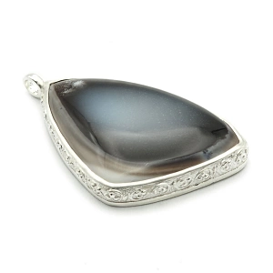 Dendritic Opal and 925 Silver Pendant