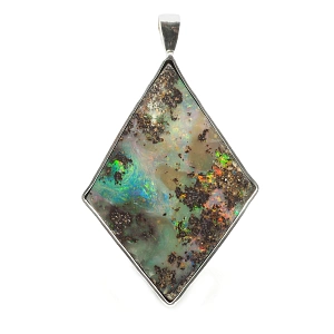 Boulder Opal and 925 Silver Pendant