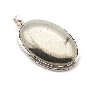 Handmade Natural Pyrite Pendant in 925 Sterling Silver