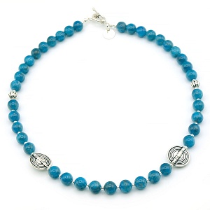 Sterling Silver and Blue Apatite Necklace
