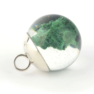Malachite in Resin and Sterling Silver Pendant