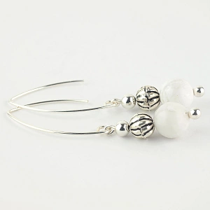 Howlite Earrings and Sterling Silver