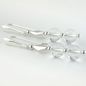 Rock Crystal (Quartz) Earrings and Sterling Silver
