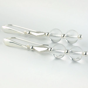 Rock Crystal (Quartz) Earrings and Sterling Silver