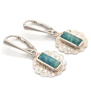 Amazonite Earrings set in Sterling Silver 925