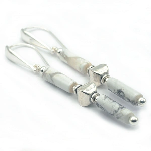 Howlite and sterling Silver Earrings