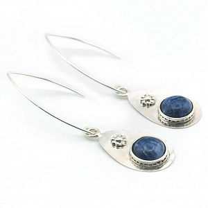 Sodalite Earrings and Sterling Silver