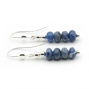 Sodalite and Silver 925 Earrings