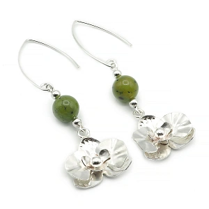 Jade and Silver 925 Earrings