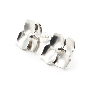 Hortensienblüten-Ohrringe aus 925er Silber