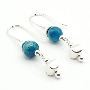 Blue Apatite and 925 Silver Earrings