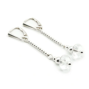 Rock Crystal Quartz and 925 Silver Earrings