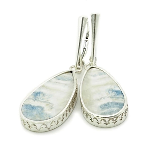 925 Silver and Blue Scheelite Earrings