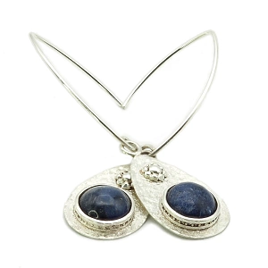 925 Silver and Sodalite Earrings