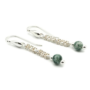925 Silver and Tree Agate Earrings