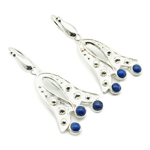 925 Silver and Lapis Lazuli Earrings