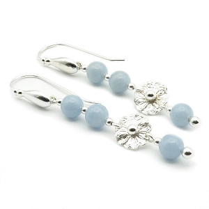 Angelite and 925 Silver Earrings