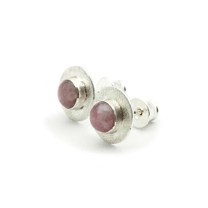 Pink Tourmaline and 925 Silver Earrings