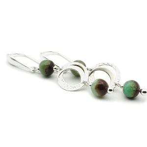 Chrysoprase and 925 Silver Earrings