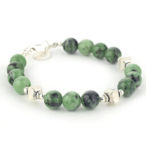 Zoisite and Sterling Silver 925 Bracelet