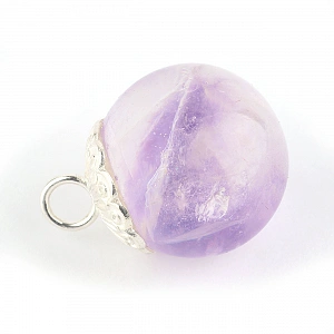 Amethyst in Resin and Sterling Silver Pendant